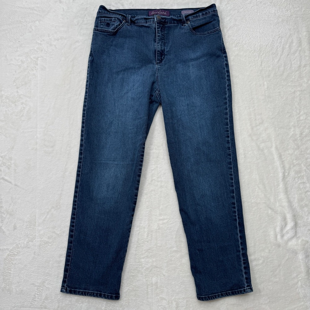 Gloria Vanderbilt Jeans Womens 16 Short Blue Amanda Tapered High Rise Stretch